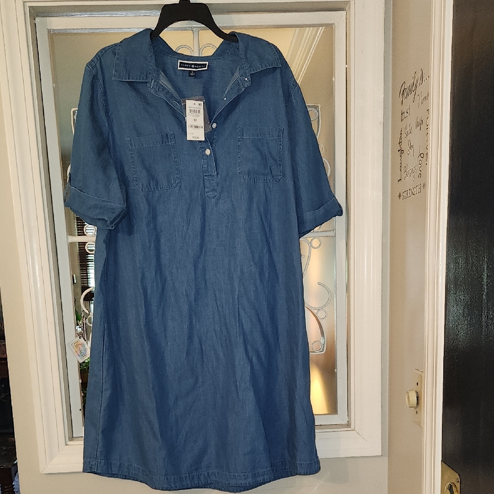 Karen Scott Blue Casual Dress
